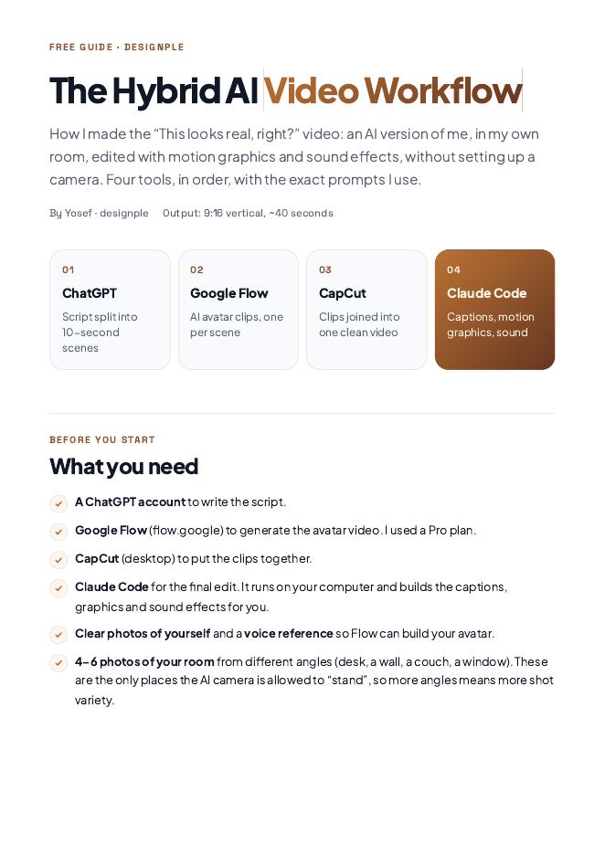 The Hybrid AI Video Workflow guide cover
