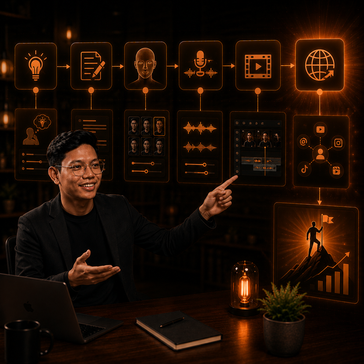 AI content workflow from idea to posting